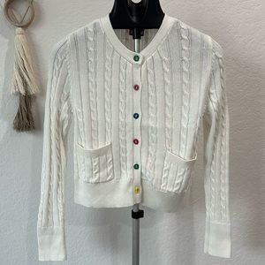 STAUD Sloan Cardigan in Ivory